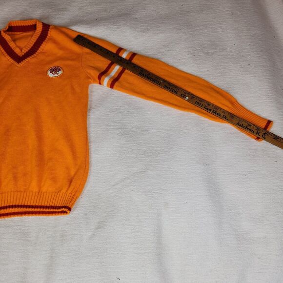 Vintage Sweater Size Large Mens Orange Varsity Sports Buccaneers Football NFL - Picture 8 of 16